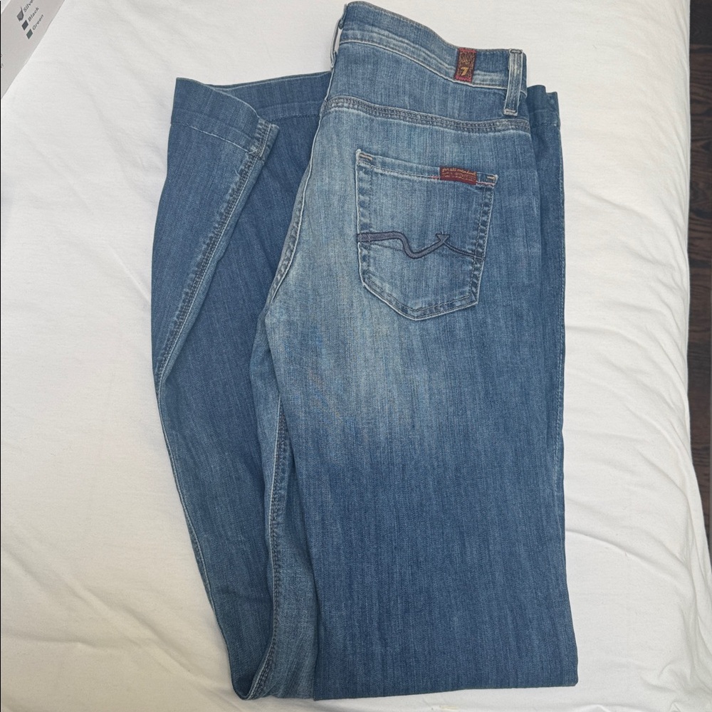 7 For All Mankind Women's Wide Leg Jeans - Medium Blue Wash
